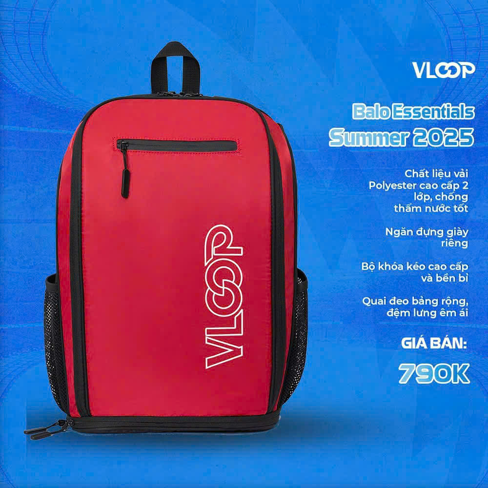 Balo Vloop Essentials Summer 2025 Đỏ