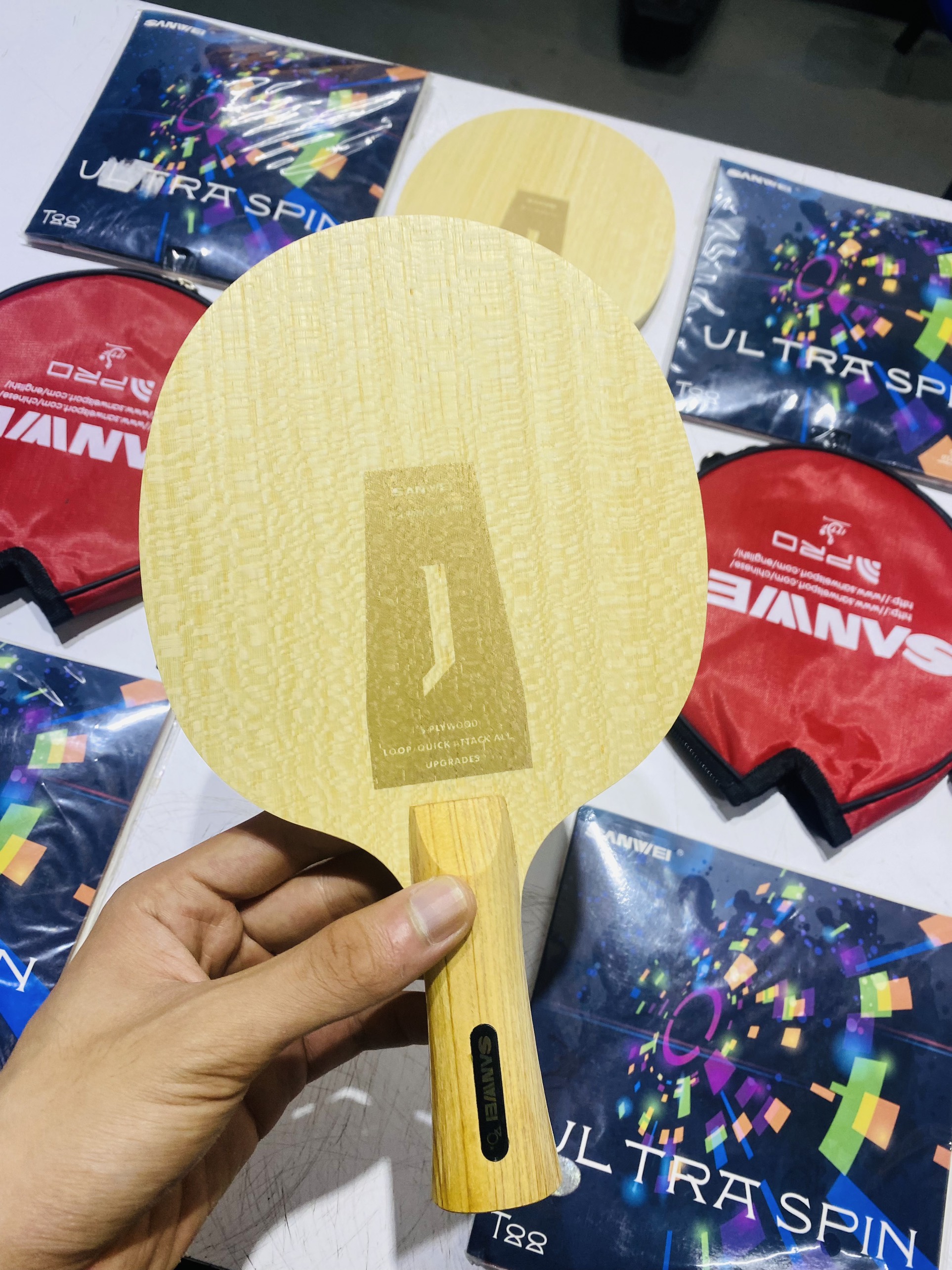 Combo vợt tập Sanwei Thuần Gỗ