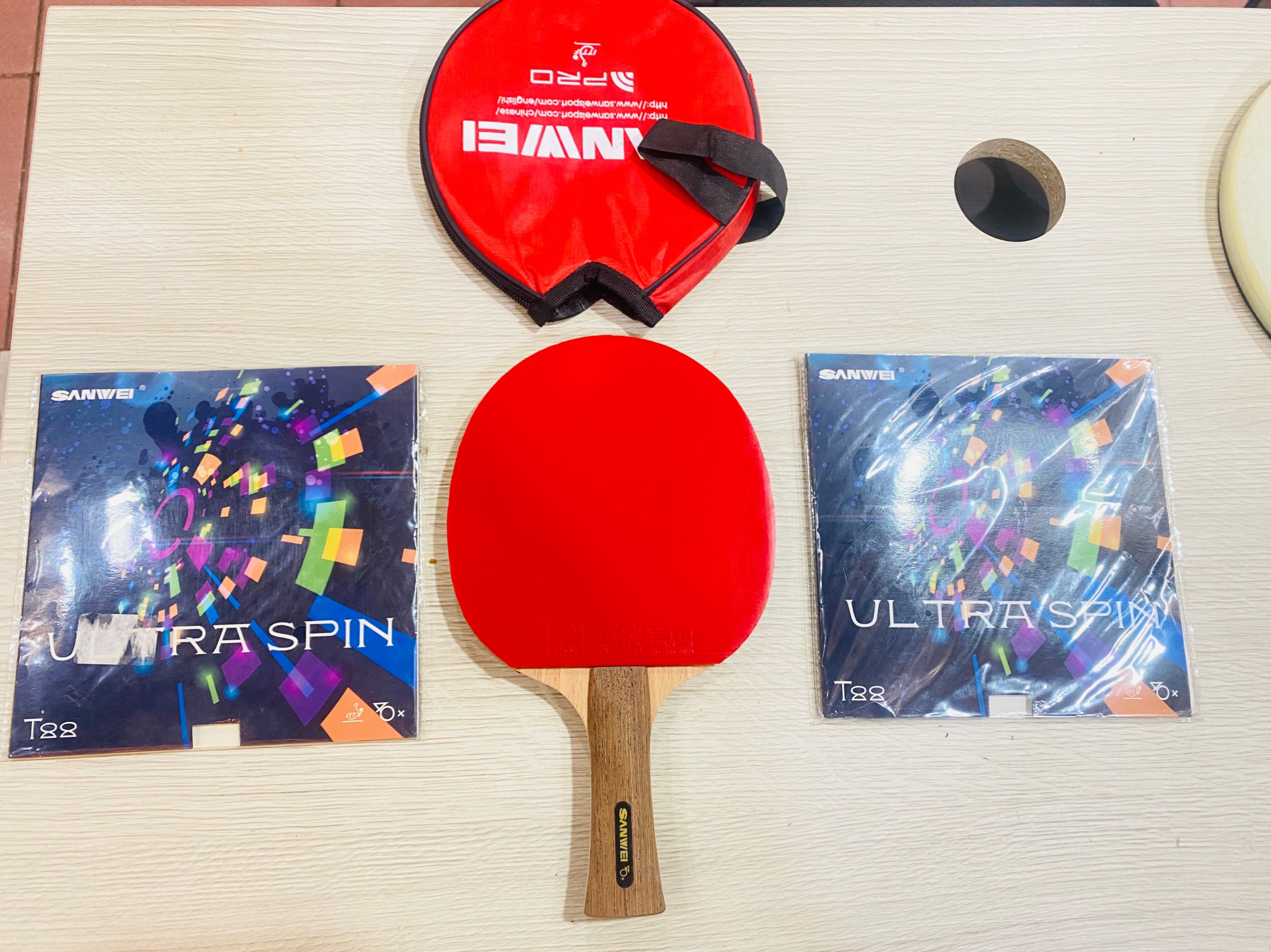 Cốt vợt Sanwei Shrafton + 2 Mặt Ultra Spin 